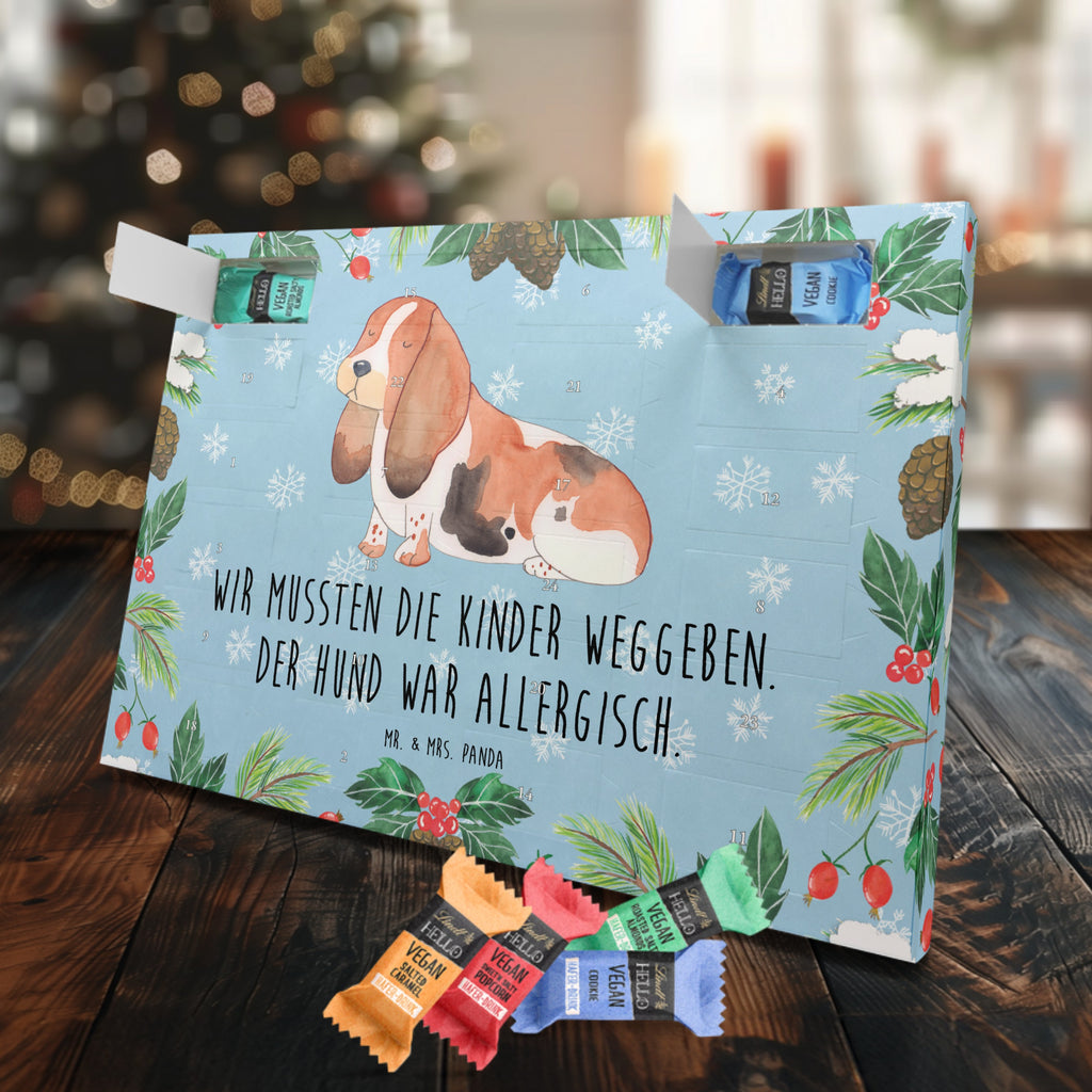 Veganer Adventskalender Hund Basset Hound Schokoladen Adventskalender, Hund, Hundemotiv, Haustier, Hunderasse, Tierliebhaber, Hundebesitzer, Sprüche, Basset Hound, Basset, Hundeliebe, kinderlos