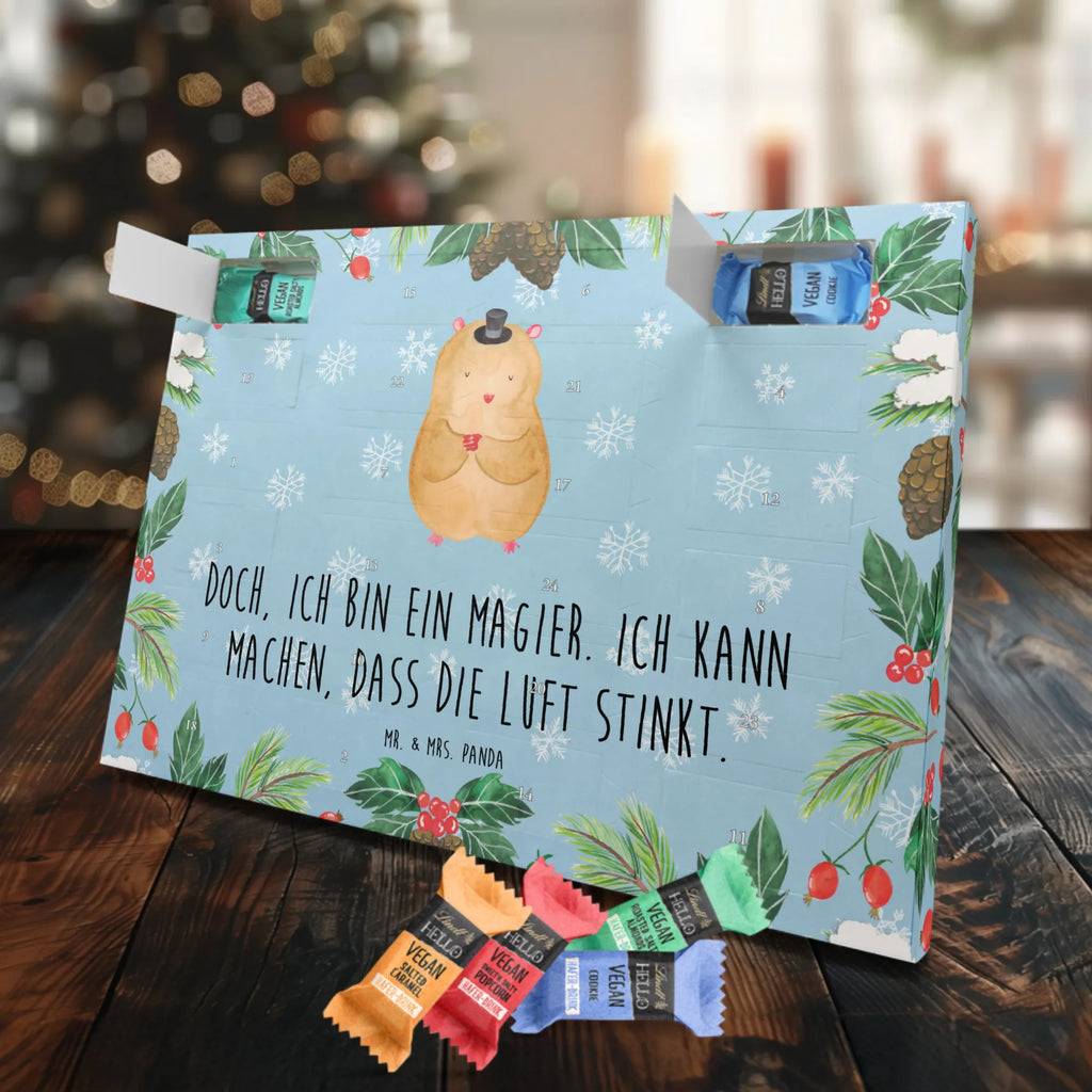 Veganer Adventskalender Hamster Hut Schokoladen Adventskalender, Tiermotive, Gute Laune, lustige Sprüche, Tiere, Hamster, Hut, Magier, Zylinder, Zwerghamster, Zauberer