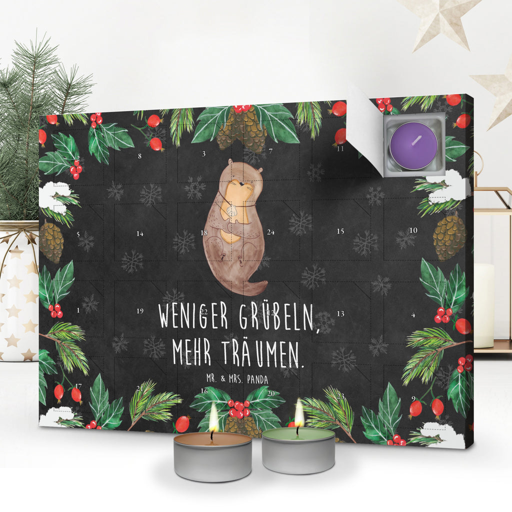 Duftkerzen Adventskalender Otter Muschel Adventskalender, Kerzen Adventskalender, Duftkerzen Adventskalender, Otter, Fischotter, Seeotter, Otterliebe, grübeln, träumen, Motivation, Tagträumen, Büro