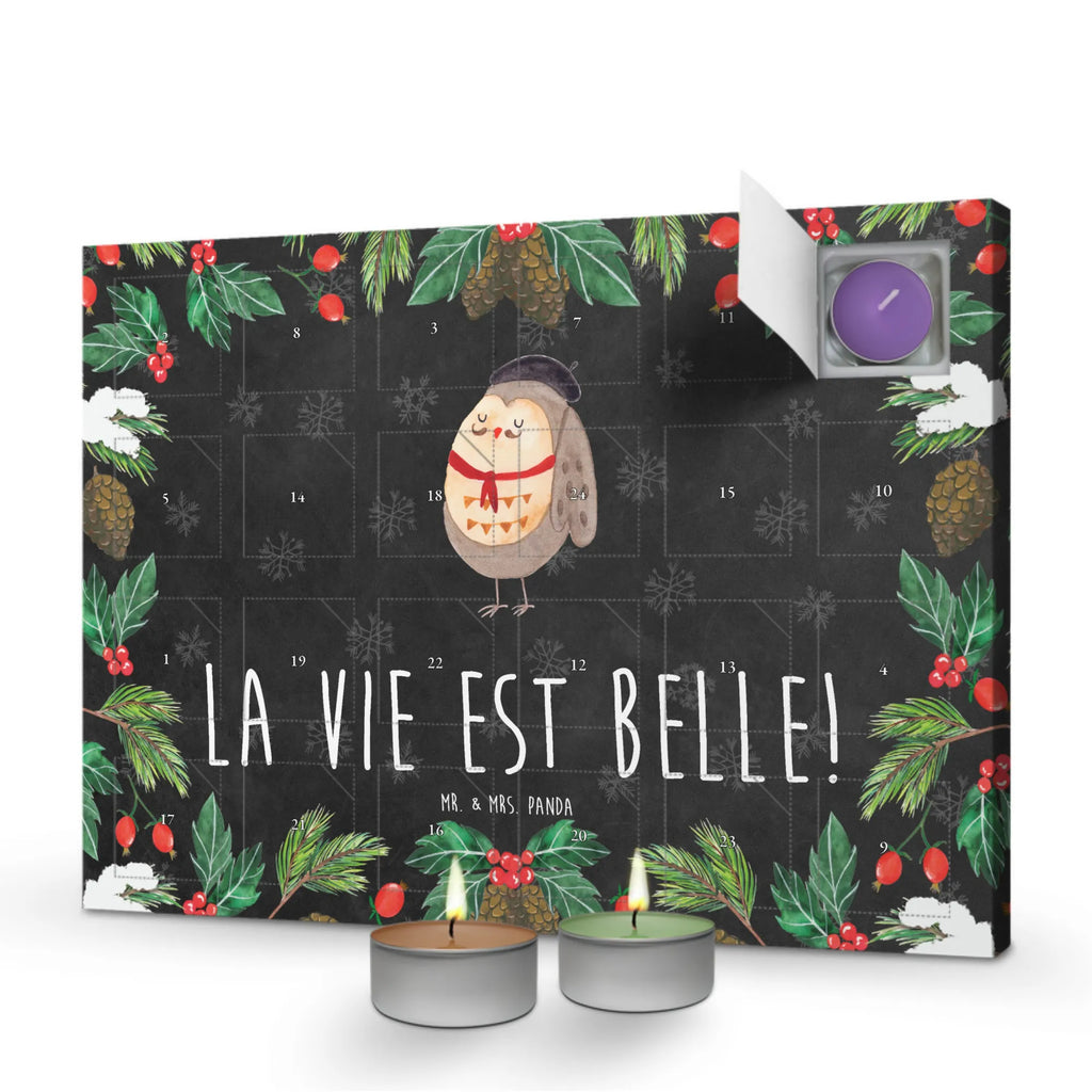 Duftkerzen Adventskalender Eule Frankreich Adventskalender, Kerzen Adventskalender, Duftkerzen Adventskalender, Eule, Eulen, Eule Deko, Owl, hibou, La vie est belle, das Leben ist schön, Spruch schön, Spruch Französisch, Frankreich