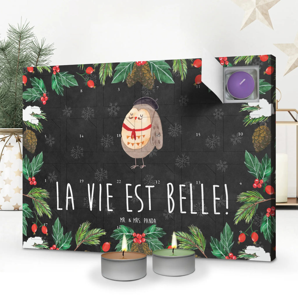 Duftkerzen Adventskalender Eule Frankreich Adventskalender, Kerzen Adventskalender, Duftkerzen Adventskalender, Eule, Eulen, Eule Deko, Owl, hibou, La vie est belle, das Leben ist schön, Spruch schön, Spruch Französisch, Frankreich