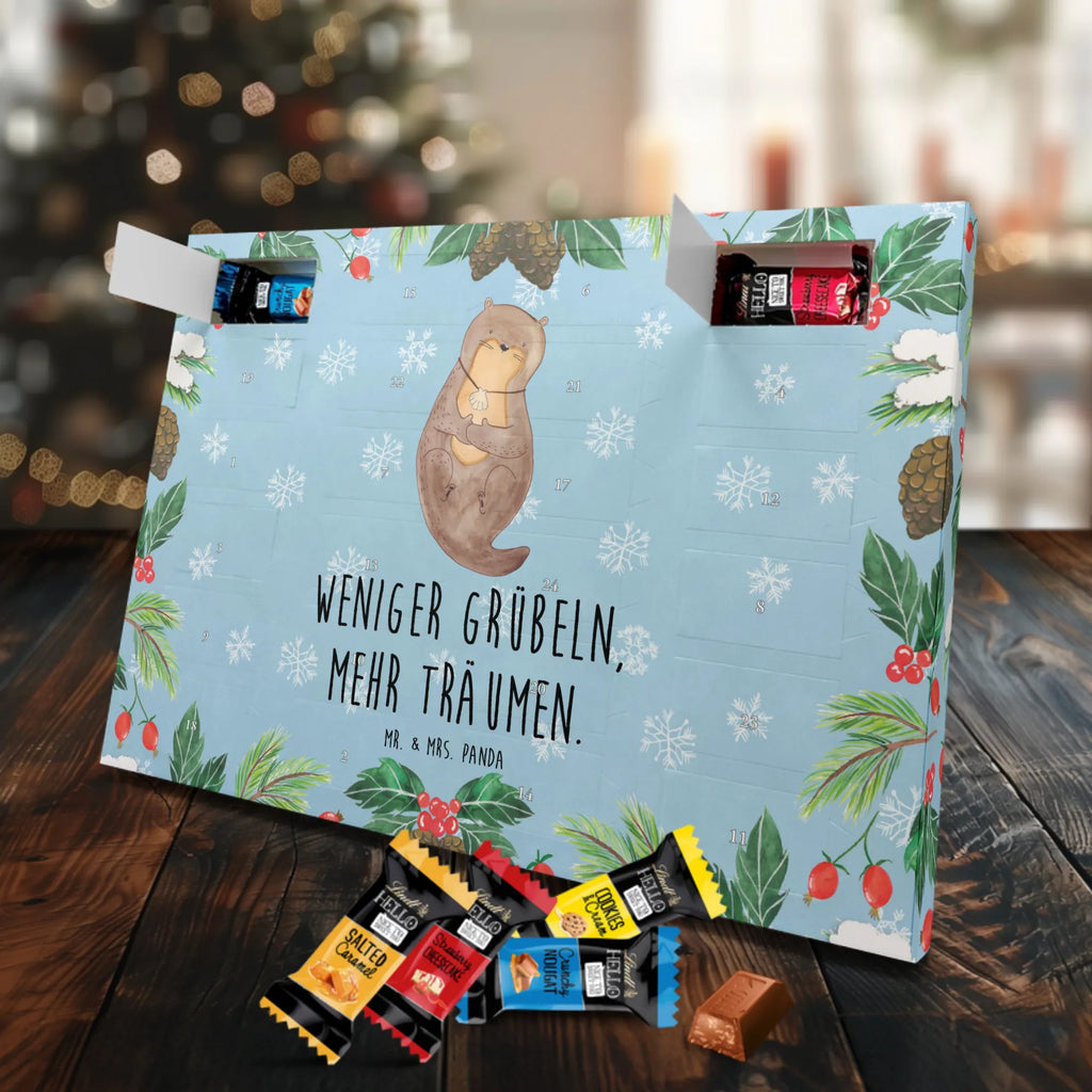 Markenschokolade Adventskalender Otter Muschel Adventskalender, Weihnachtskalender, Markenschokolade Adventskalender, Otter, Fischotter, Seeotter, Otterliebe, grübeln, träumen, Motivation, Tagträumen, Büro