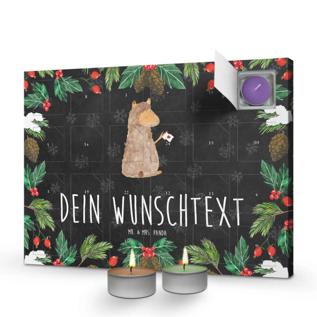 Personalisierter Duftkerzen Adventskalender Alpaka Fahne Personalisierter Duftkerzen Adventskalender, Alpaka, Lama, Alpakas, Lamas, Liebe