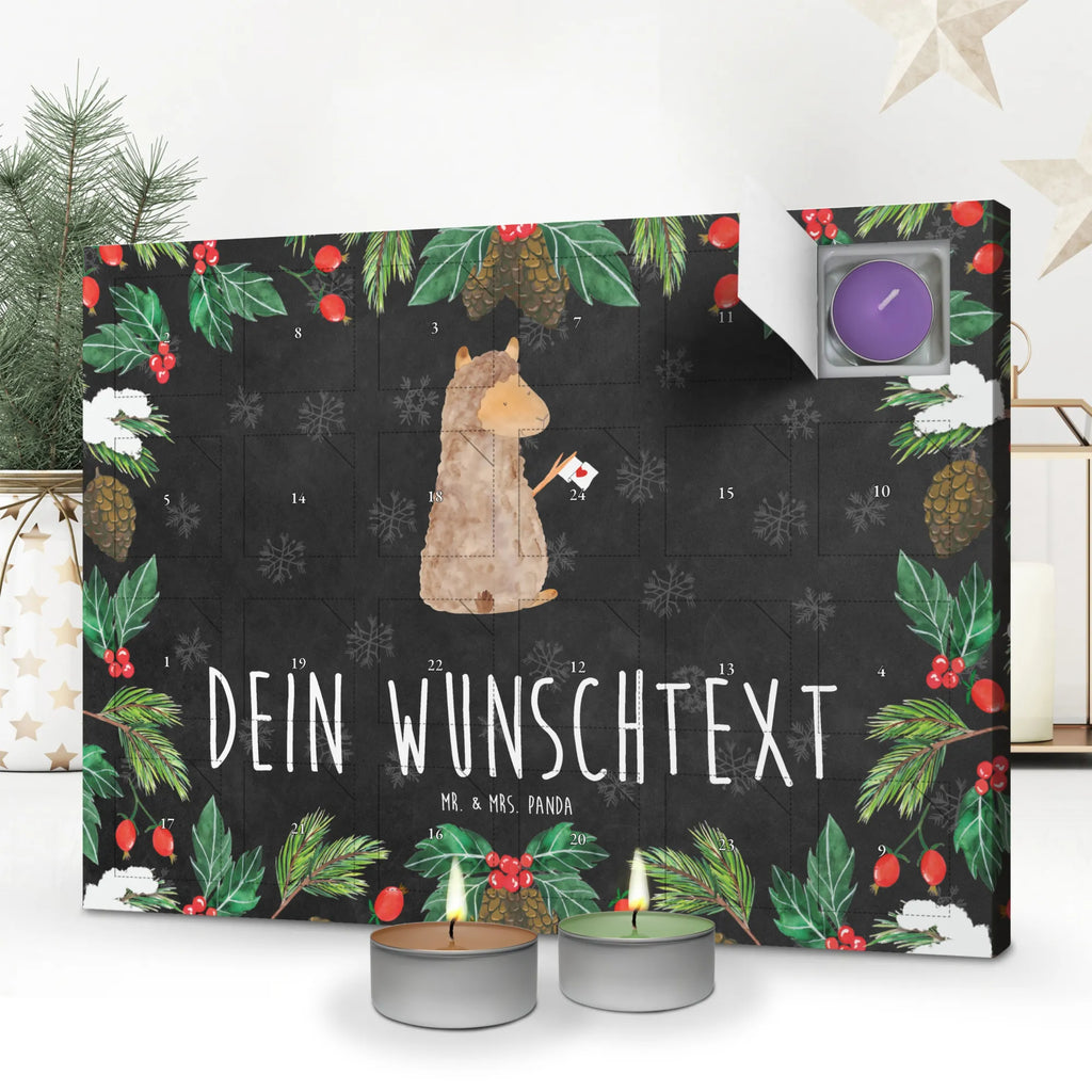 Personalisierter Duftkerzen Adventskalender Alpaka Fahne Personalisierter Duftkerzen Adventskalender, Alpaka, Lama, Alpakas, Lamas, Liebe