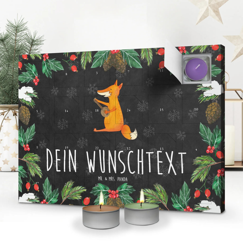 Personalisierter Duftkerzen Adventskalender Fuchs Gitarre Personalisierter Duftkerzen Adventskalender, Fuchs, Füchse, Geschenk Musiker, Musik Spruch, Musikerin, Sänger, Sängerin, Gitarre