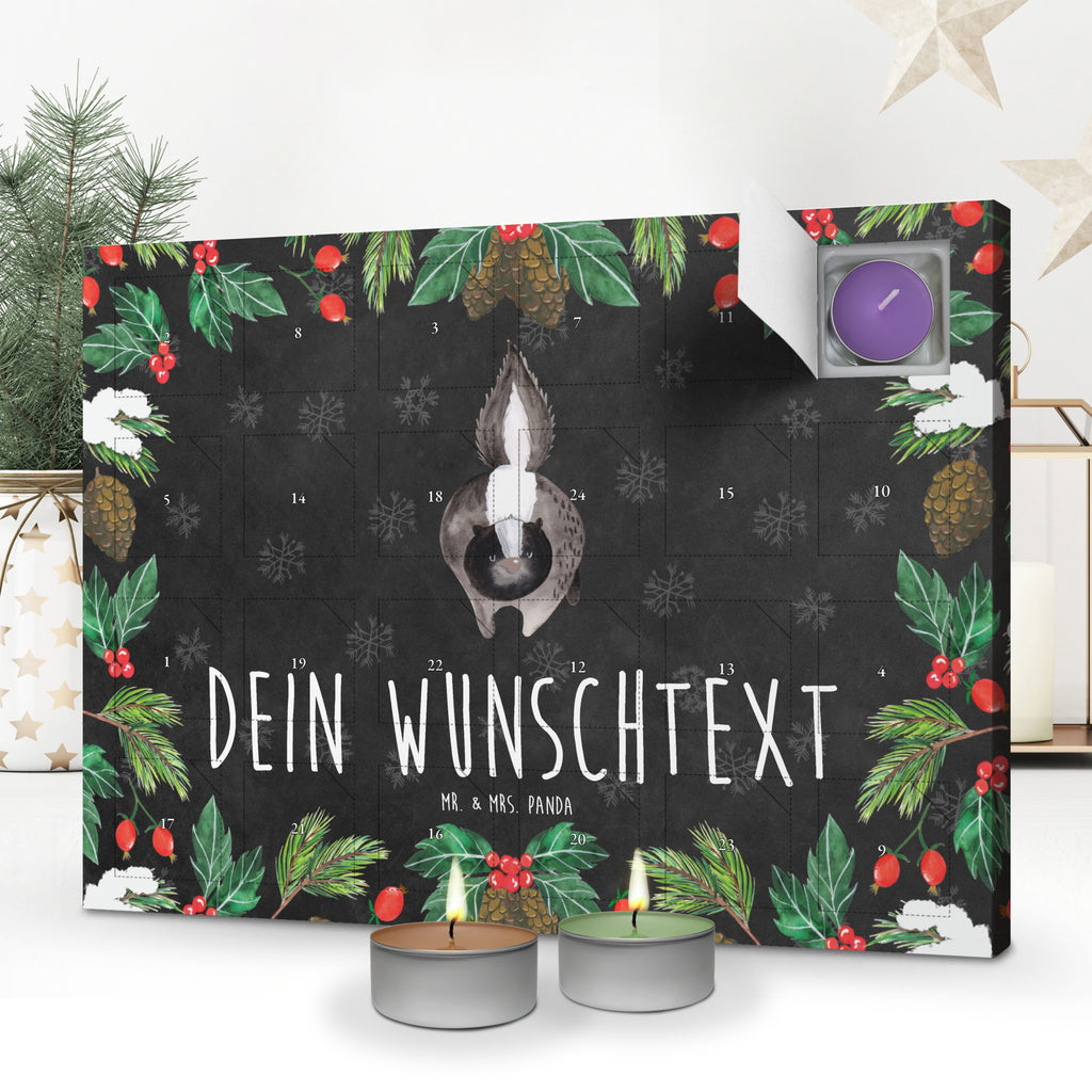 Personalisierter Duftkerzen Adventskalender Stinktier Angriff Personalisierter Duftkerzen Adventskalender, Stinktier, Skunk, Wildtier, Raubtier, Stinker, Stinki, wütend, Drohung