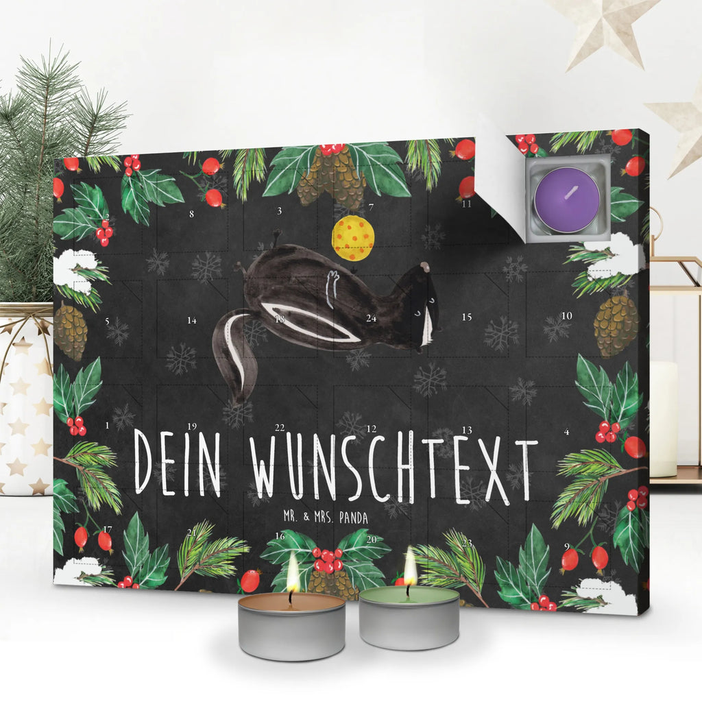 Personalisierter Duftkerzen Adventskalender Stinktier Ball Personalisierter Duftkerzen Adventskalender, Stinktier, Skunk, Wildtier, Raubtier, Stinker, Stinki, verspielt, Weisheit