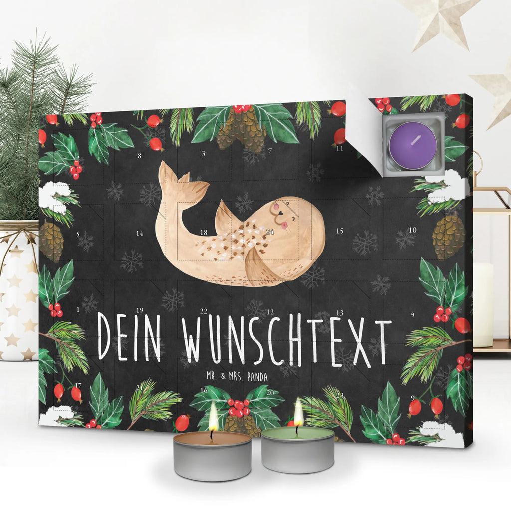 Personalisierter Duftkerzen Adventskalender Robbe Liegen Personalisierter Duftkerzen Adventskalender, Tiermotive, Gute Laune, lustige Sprüche, Tiere, Robbe, Robben, Seehund, Strand, Meerestier, Ostsee, Nordsee, Lachen, Freude