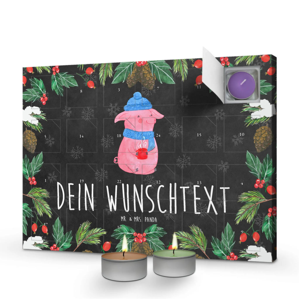 Personalisierter Duftkerzen Adventskalender Schwein Glühwein Personalisierter Duftkerzen Adventskalender, Winter, Weihnachten, Weihnachtsdeko, Nikolaus, Advent, Heiligabend, Wintermotiv, Glühschwein, Glühwein, Weihnachtsmarkt, Punsch