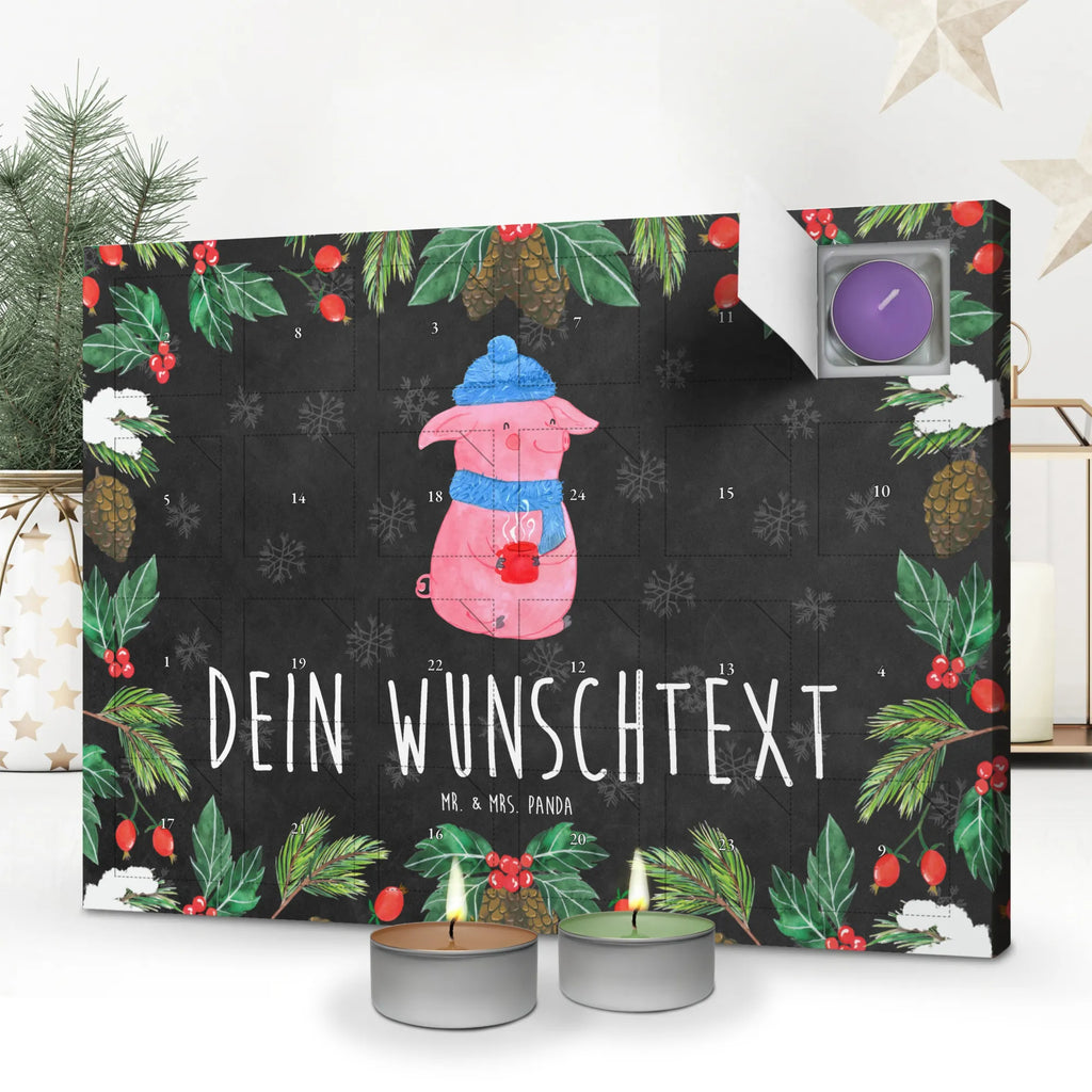 Personalisierter Duftkerzen Adventskalender Schwein Glühwein Personalisierter Duftkerzen Adventskalender, Winter, Weihnachten, Weihnachtsdeko, Nikolaus, Advent, Heiligabend, Wintermotiv, Glühschwein, Glühwein, Weihnachtsmarkt, Punsch