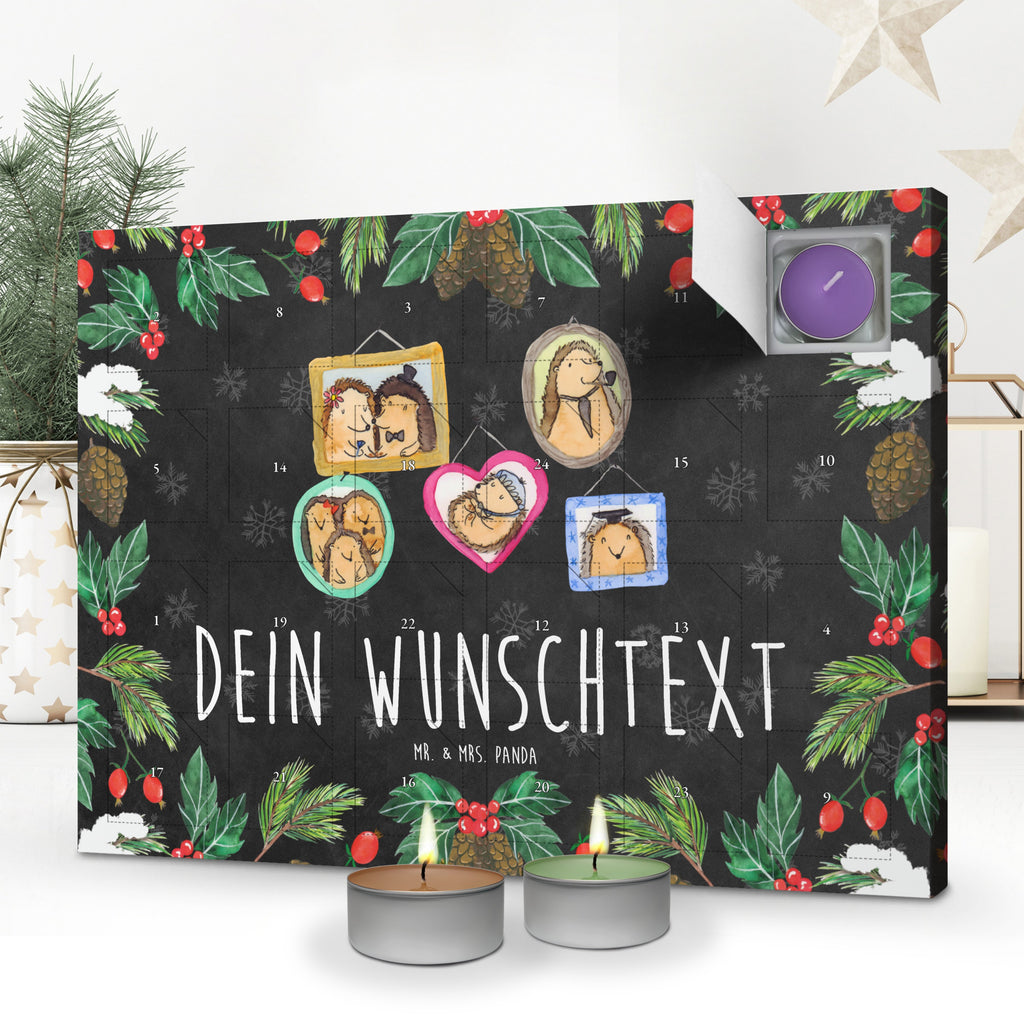 Personalisierter Duftkerzen Adventskalender Igel Familie Personalisierter Duftkerzen Adventskalender, Familie, Vatertag, Muttertag, Bruder, Schwester, Mama, Papa, Oma, Opa, Liebe, Igel, Bilder, Zusammenhalt, Glück