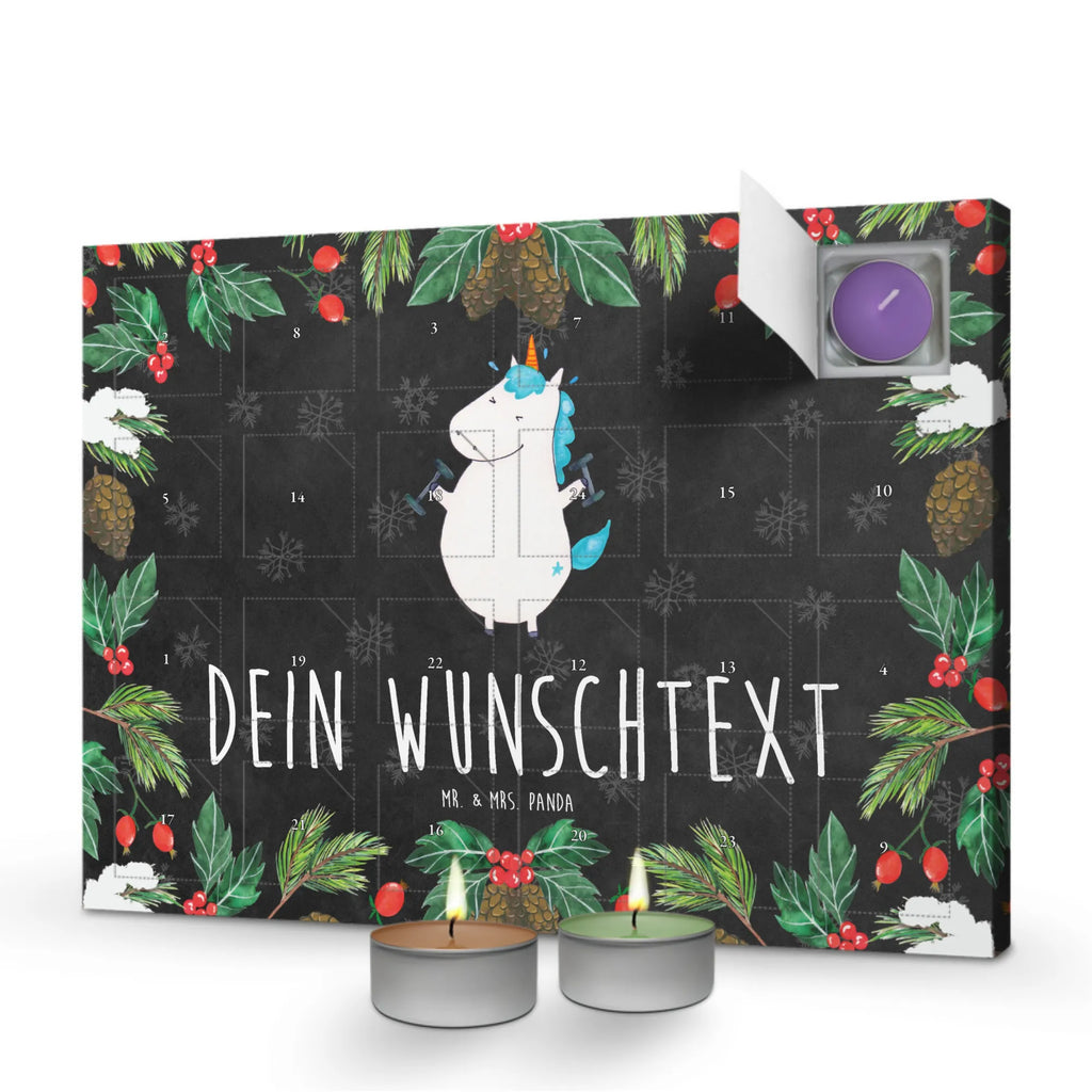 Personalisierter Duftkerzen Adventskalender Einhorn Fitness Personalisierter Duftkerzen Adventskalender, Einhorn, Einhörner, Einhorn Deko, Pegasus, Unicorn, Gym, Fitness, Fitnessstudio, Diät, Abnehmen, Sport, Pumpen, Geräte, Sixpack