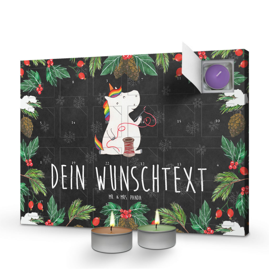 Personalisierter Duftkerzen Adventskalender Einhorn Näherin Personalisierter Duftkerzen Adventskalender, Einhorn, Einhörner, Einhorn Deko, Pegasus, Unicorn, Näherin, nähen, Mädchen, Freundin, Häkeln, Stricken, basteln, Nähzimmer