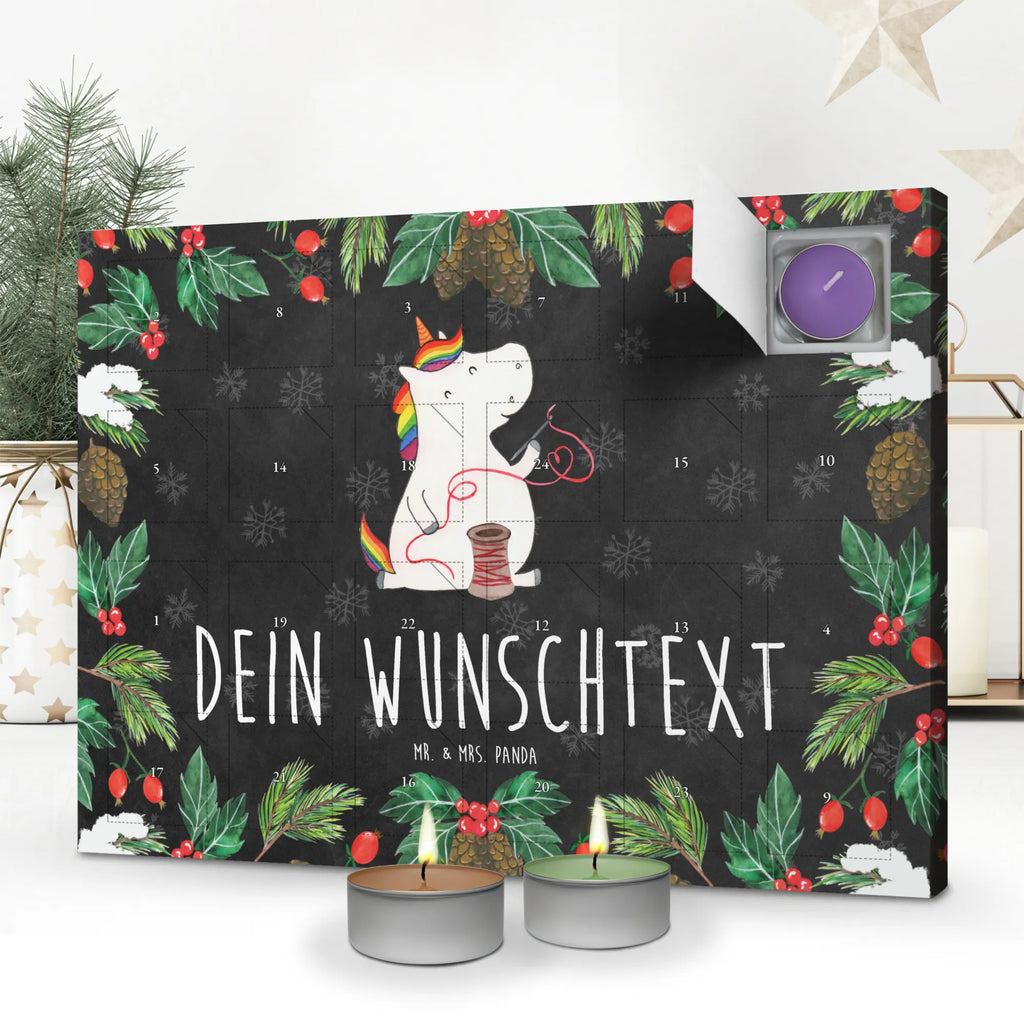 Personalisierter Duftkerzen Adventskalender Einhorn Näherin Personalisierter Duftkerzen Adventskalender, Einhorn, Einhörner, Einhorn Deko, Pegasus, Unicorn, Näherin, nähen, Mädchen, Freundin, Häkeln, Stricken, basteln, Nähzimmer