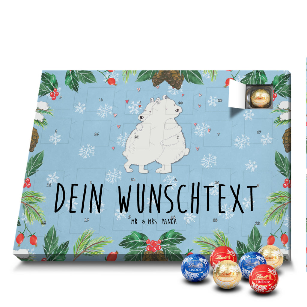 Personalisierter Kugel Markenschokolade Adventskalender Eisbär Umarmen Personalisierter Kugel Markenschokolade Adventskalender, Tiermotive, Gute Laune, lustige Sprüche, Tiere