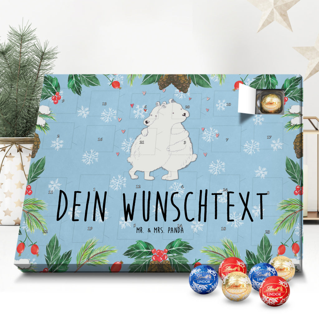 Personalisierter Kugel Markenschokolade Adventskalender Eisbär Umarmen Personalisierter Kugel Markenschokolade Adventskalender, Tiermotive, Gute Laune, lustige Sprüche, Tiere