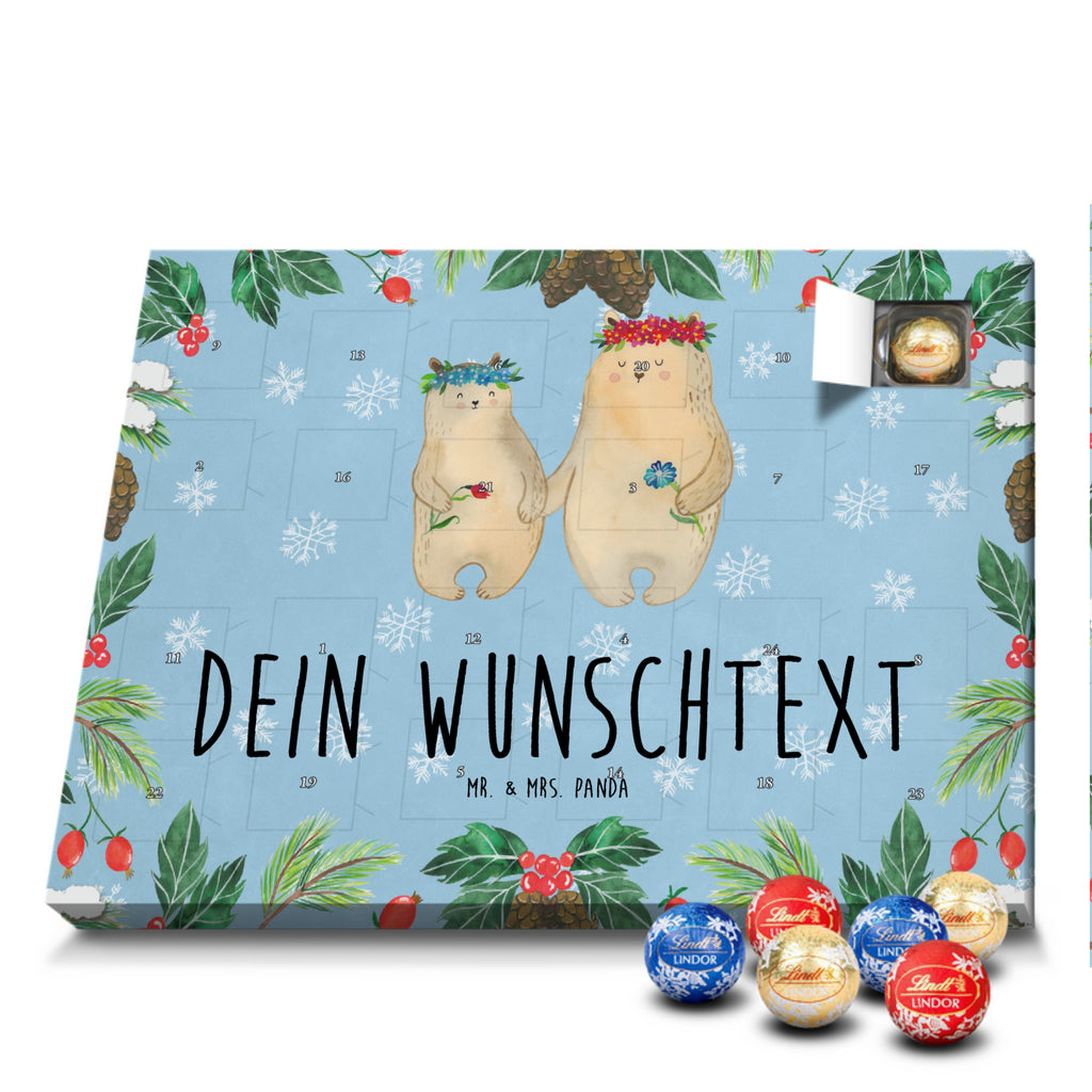 Personalisierter Kugel Markenschokolade Adventskalender Bären mit Blumenkranz Personalisierter Kugel Markenschokolade Adventskalender, Familie, Vatertag, Muttertag, Bruder, Schwester, Mama, Papa, Oma, Opa, Bär, Bären, Mutter, Mutti, Mami, Lieblingsmensch, Lieblingsmama, beste Mutter, weltbeste Mama, Geschenk Mama. Muttertag, Tochter, Kind, Kinder, Töchter, Family, Vorbild