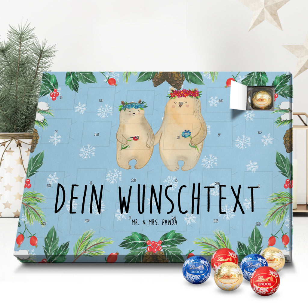 Personalisierter Kugel Markenschokolade Adventskalender Bären mit Blumenkranz Personalisierter Kugel Markenschokolade Adventskalender, Familie, Vatertag, Muttertag, Bruder, Schwester, Mama, Papa, Oma, Opa, Bär, Bären, Mutter, Mutti, Mami, Lieblingsmensch, Lieblingsmama, beste Mutter, weltbeste Mama, Geschenk Mama. Muttertag, Tochter, Kind, Kinder, Töchter, Family, Vorbild