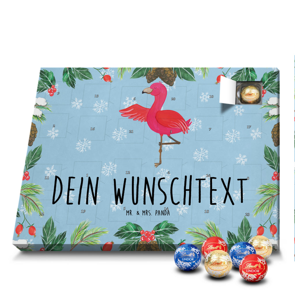 Personalisierter Kugel Markenschokolade Adventskalender Flamingo Yoga Personalisierter Kugel Markenschokolade Adventskalender, Flamingo, Vogel, Yoga, Namaste, Achtsamkeit, Yoga-Übung, Entspannung, Ärger, Aufregen, Tiefenentspannung