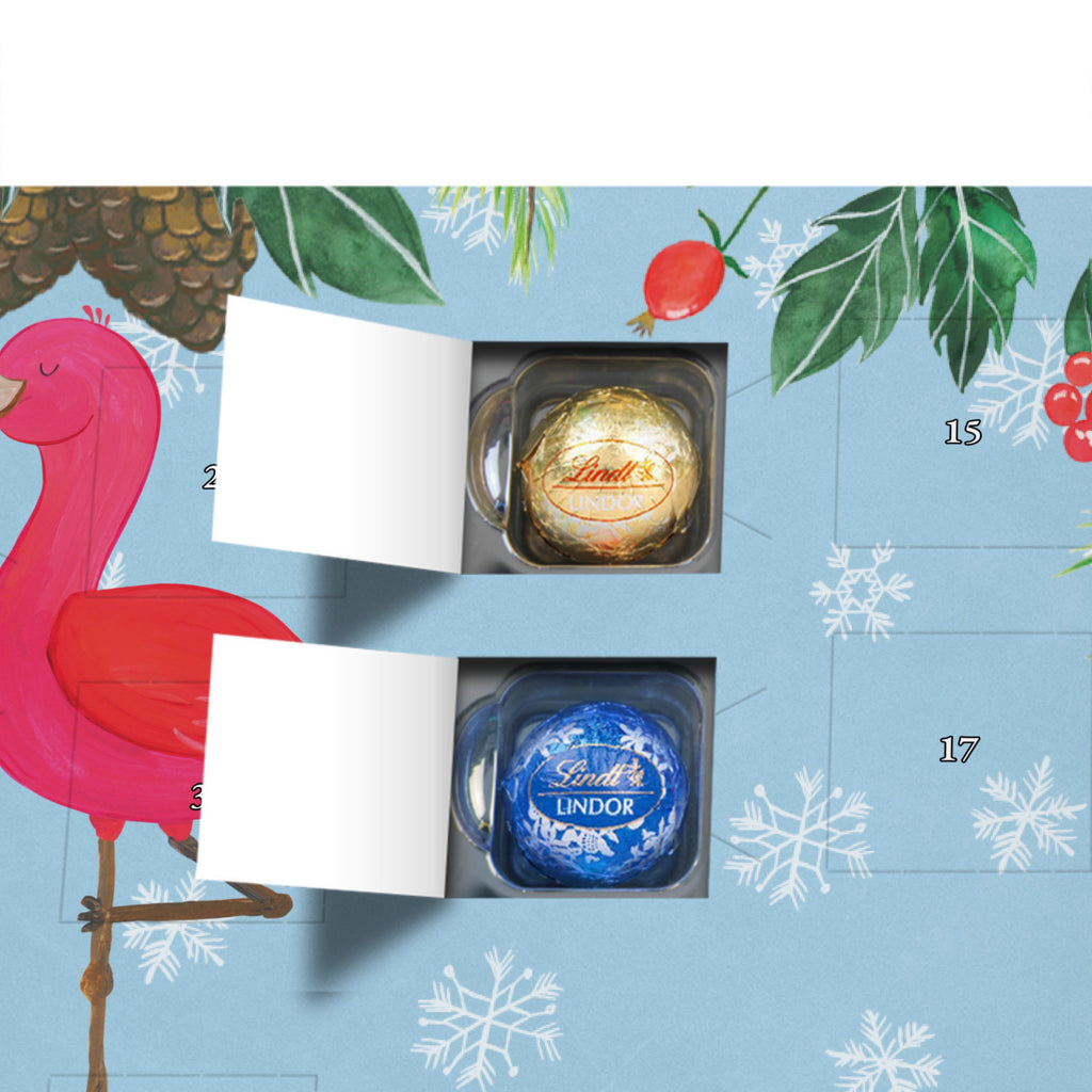 Personalisierter Kugel Markenschokolade Adventskalender Flamingo Yoga Personalisierter Kugel Markenschokolade Adventskalender, Flamingo, Vogel, Yoga, Namaste, Achtsamkeit, Yoga-Übung, Entspannung, Ärger, Aufregen, Tiefenentspannung