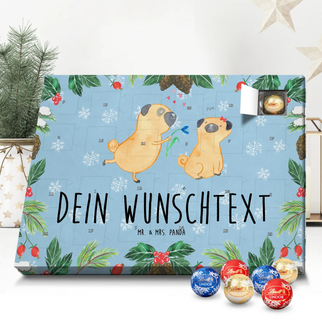 Personalisierter Kugel Markenschokolade Adventskalender Mops Verliebt Personalisierter Kugel Markenschokolade Adventskalender, Hund, Hundemotiv, Haustier, Hunderasse, Tierliebhaber, Hundebesitzer, Sprüche, Mops, Möpse, Hundeliebe, verliebt, Liebe, Liebesspruch. Verlobt, Geschenk Freund, Partner