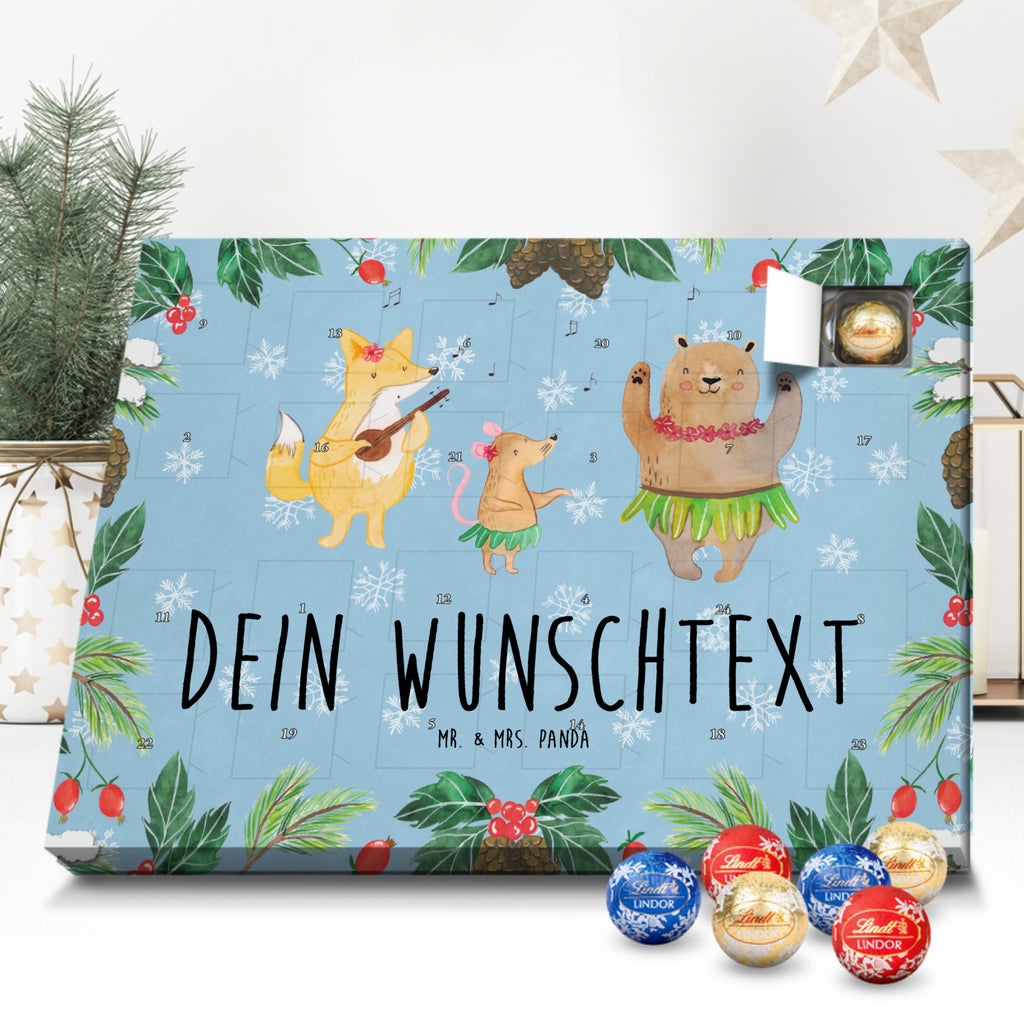 Personalisierter Kugel Markenschokolade Adventskalender Waldtiere Aloha Personalisierter Kugel Markenschokolade Adventskalender, Tiermotive, Gute Laune, lustige Sprüche, Tiere, Wald, Waldtiere, Musik, Aloha, Bär, Hase, Igel, Tanzen, Leben, Lachen