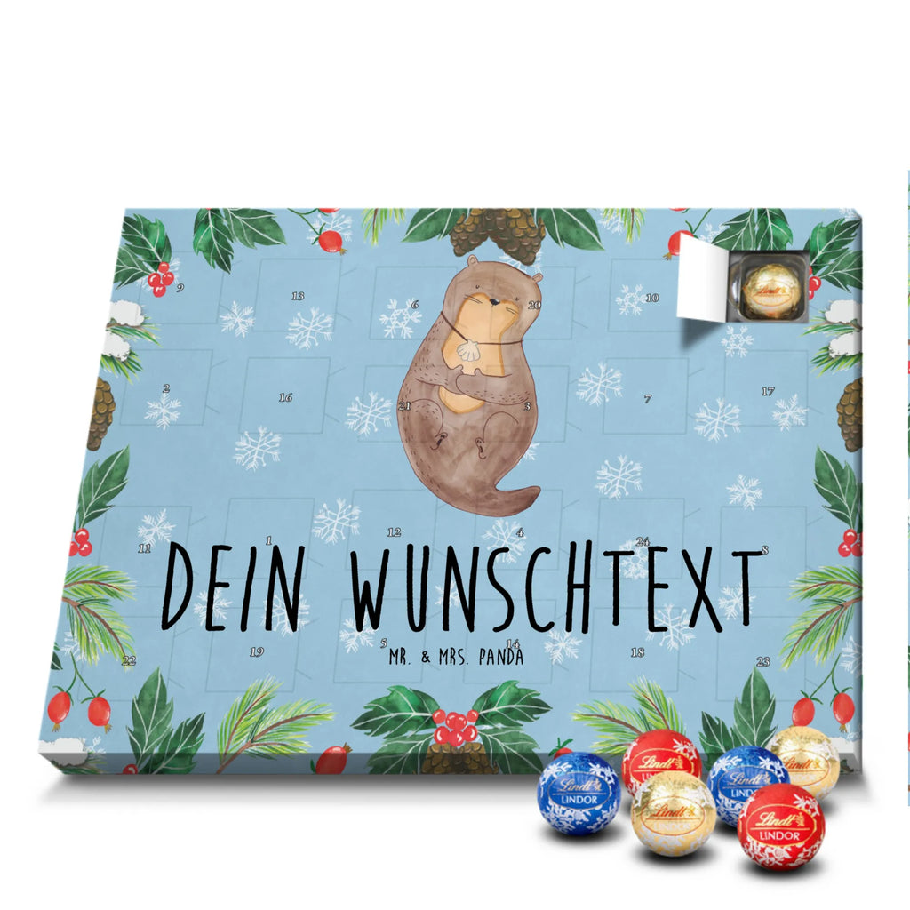 Personalisierter Kugel Markenschokolade Adventskalender Otter Muschel Personalisierter Kugel Markenschokolade Adventskalender, Otter, Fischotter, Seeotter, Otterliebe, grübeln, träumen, Motivation, Tagträumen, Büro