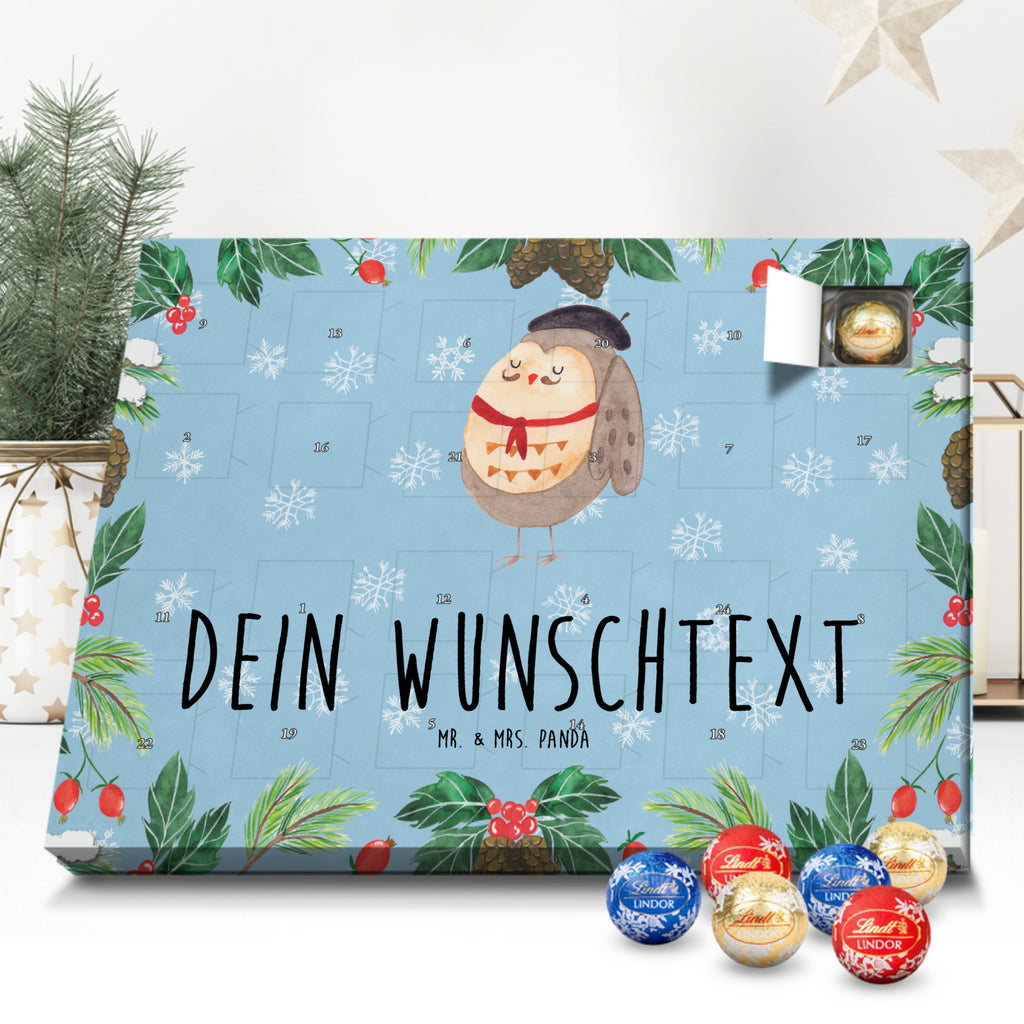 Personalisierter Kugel Markenschokolade Adventskalender Eule Frankreich Personalisierter Kugel Markenschokolade Adventskalender, Eule, Eulen, Eule Deko, Owl, hibou, La vie est belle, das Leben ist schön, Spruch schön, Spruch Französisch, Frankreich