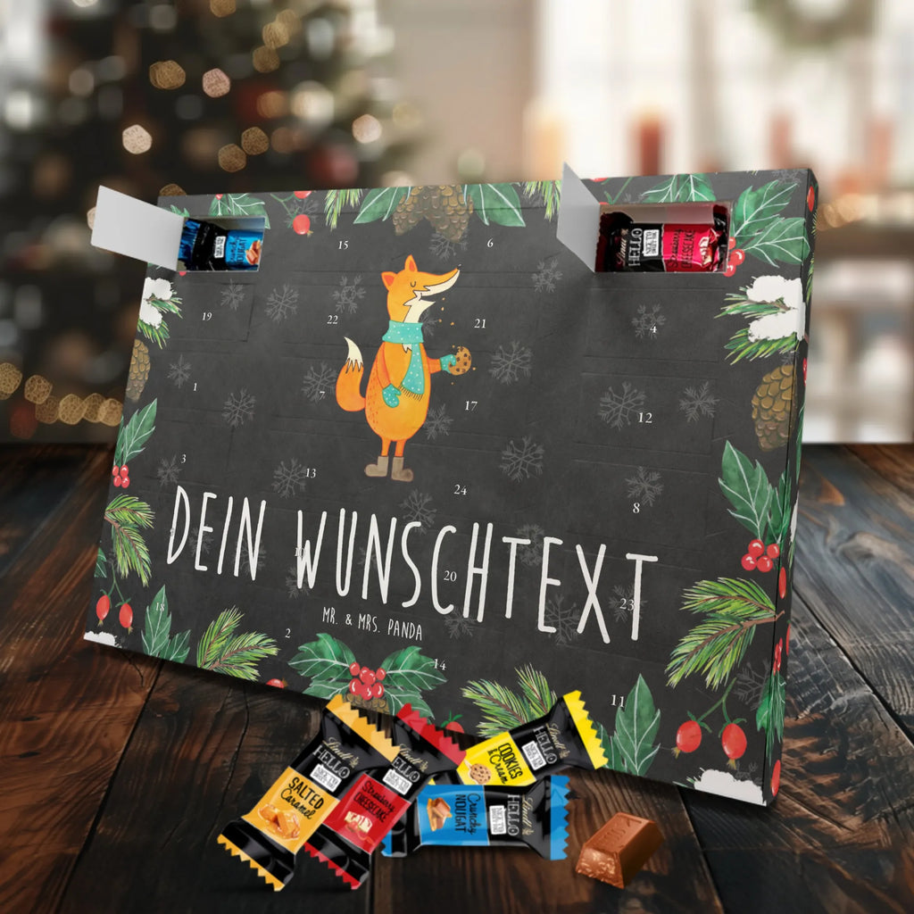 Personalisierter Markenschokolade Adventskalender Fuchs Keks Personalisierter Adventskalender, Fuchs, Füchse, Backen Spruch, Kekse, Winter, Weihnachtszeit, Plätzchen, Liebe, Küche Deko