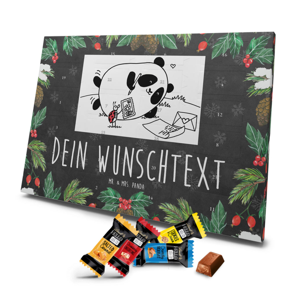 Personalisierter Markenschokolade Adventskalender Panda Vermissen Personalisierter Adventskalender