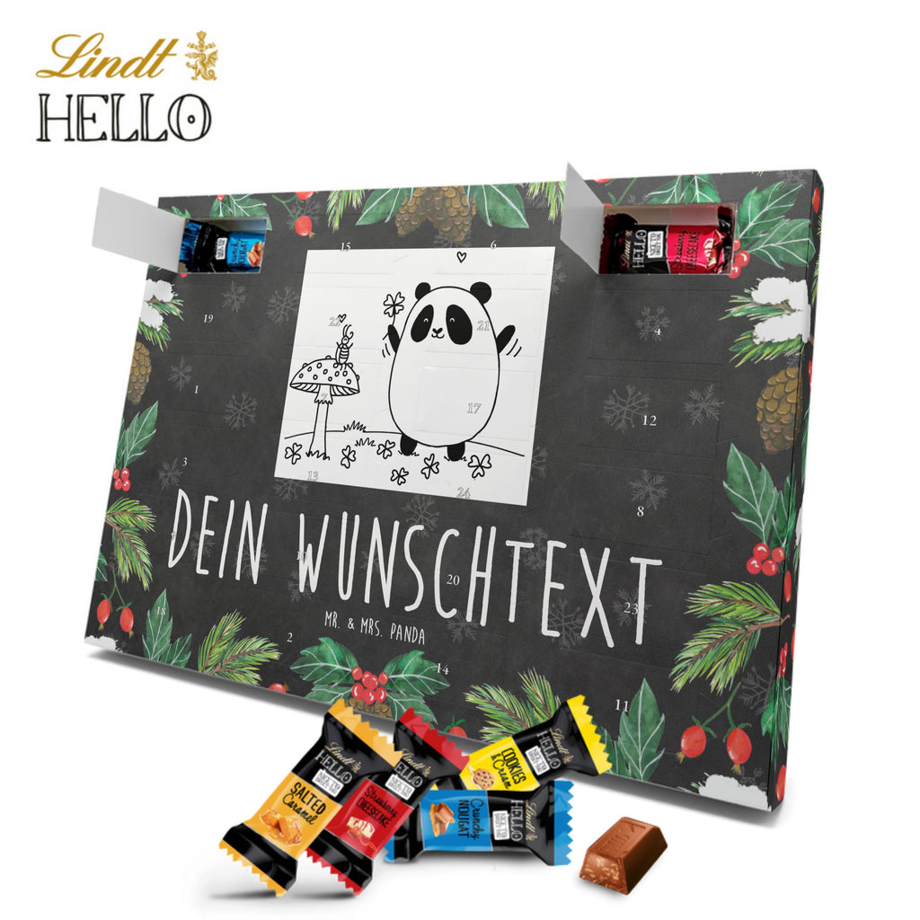 Personalisierter Markenschokolade Adventskalender Panda Glück Personalisierter Adventskalender