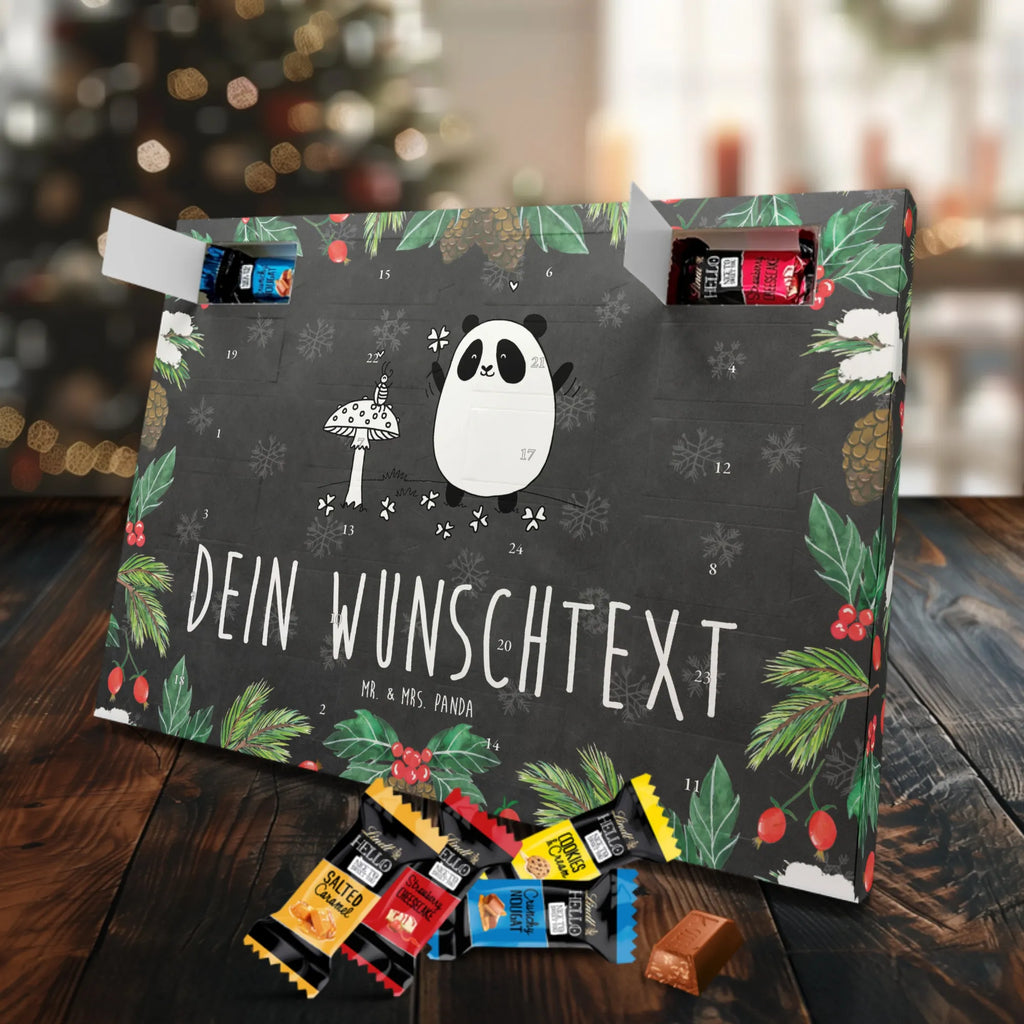 Personalisierter Markenschokolade Adventskalender Panda Glück Personalisierter Adventskalender