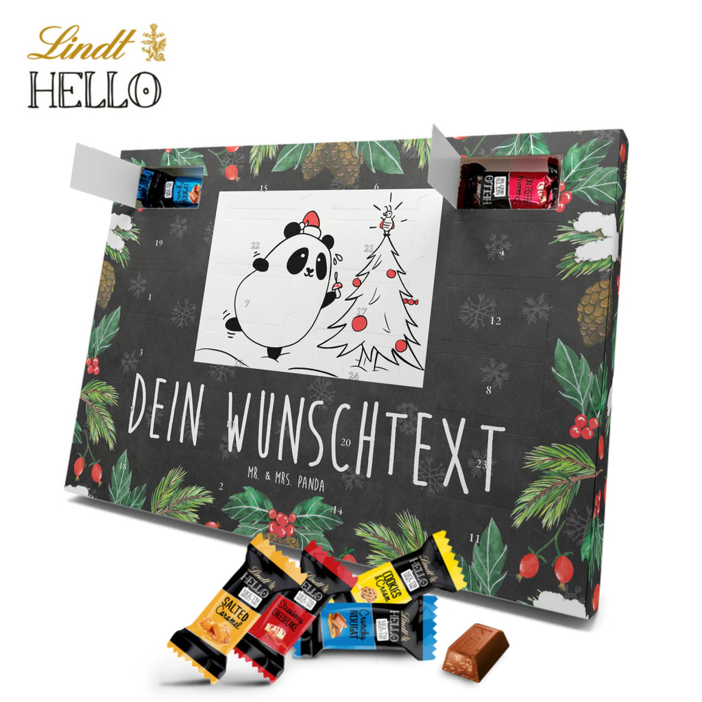 Personalisierter Markenschokolade Adventskalender Panda Weihnachtszeit Personalisierter Adventskalender