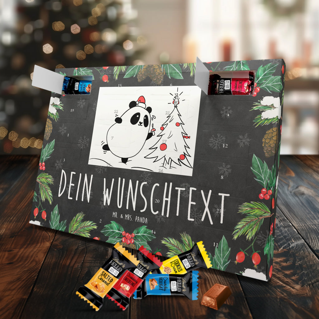 Personalisierter Markenschokolade Adventskalender Panda Weihnachtszeit Personalisierter Adventskalender