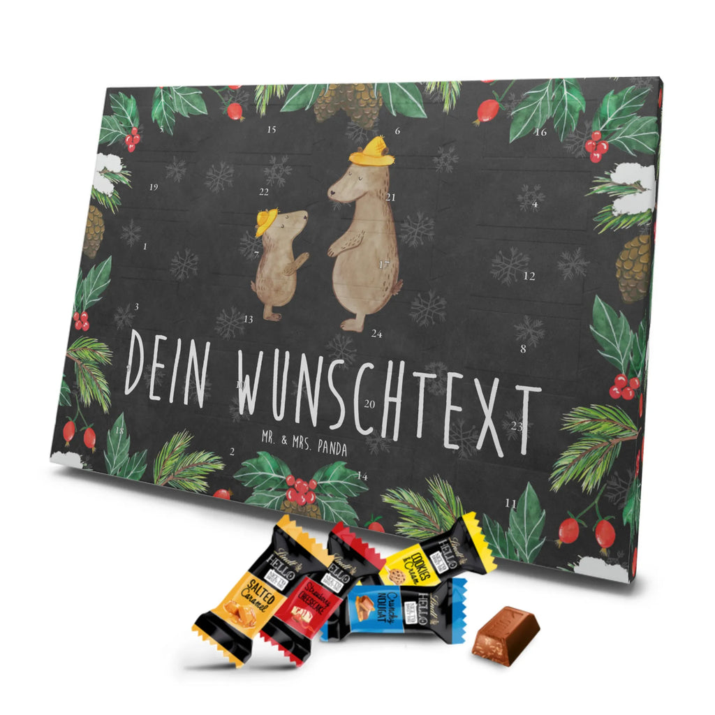 Personalisierter Markenschokolade Adventskalender Bären mit Hut Personalisierter Adventskalender, Familie, Vatertag, Muttertag, Bruder, Schwester, Mama, Papa, Oma, Opa, Bär, Bären, Vater, Papi, Paps, Dad, Daddy, Lieblingsmensch, Sohn, Söhne, Kind, Kinder, Vater-Sohn, Family, Vorbild