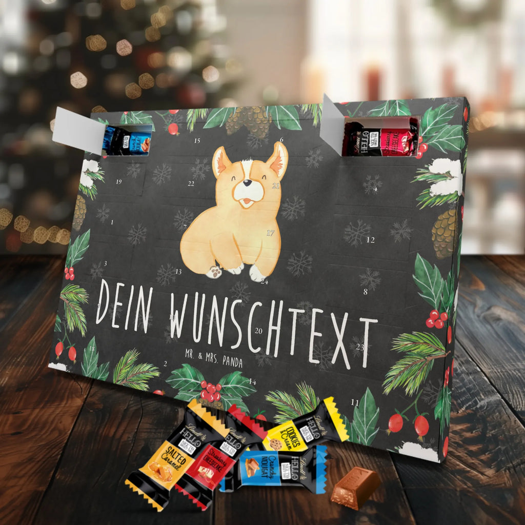 Personalisierter Markenschokolade Adventskalender Corgie Personalisierter Adventskalender, Hund, Hundemotiv, Haustier, Hunderasse, Tierliebhaber, Hundebesitzer, Sprüche, Corgie, Welsh Corgie Pembroke, britisch, Motivation, Spruch, Hundespruch, Lebensfreude