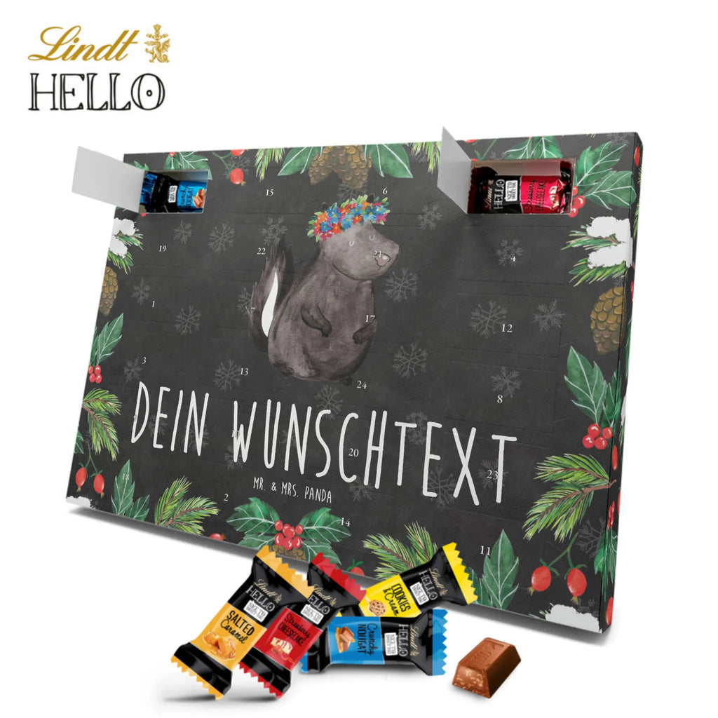 Personalisierter Markenschokolade Adventskalender Stinktier Mädchen Personalisierter Adventskalender, Stinktier, Skunk, Wildtier, Raubtier, Stinker, Stinki, Yoga, Namaste, Lebe, Liebe, Lache