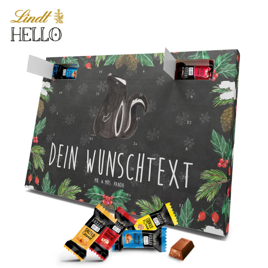 Personalisierter Markenschokolade Adventskalender Stinktier Sitzen Personalisierter Adventskalender, Stinktier, Skunk, Wildtier, Raubtier, Stinker, Stinki, Spruch, Büro, Recht, Besserwisser