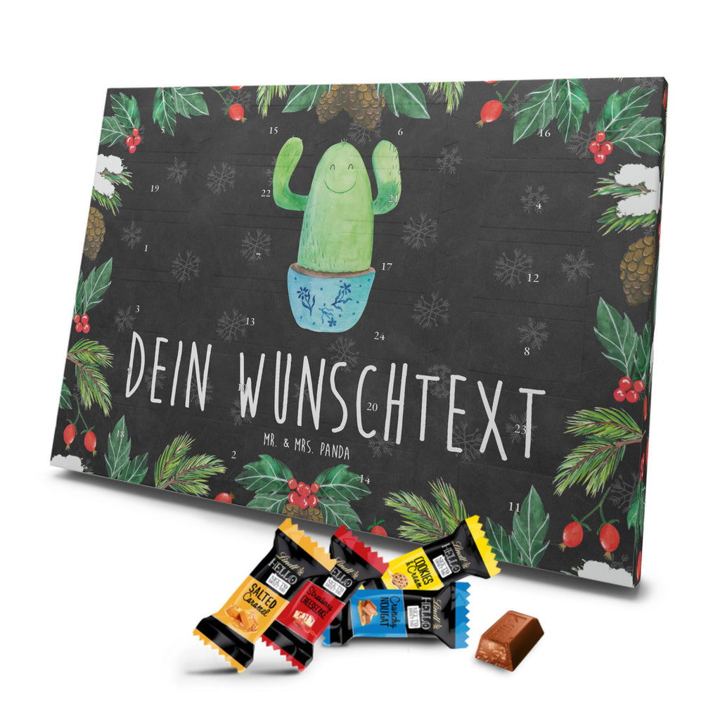 Personalisierter Markenschokolade Adventskalender Kaktus Happy Personalisierter Adventskalender, Kaktus, Kakteen, Motivation, Spruch, lustig, Kindersicherung, Neustart, Büro, Büroalltag, Kollege, Kollegin, Freundin, Mutter, Familie, Ausbildung