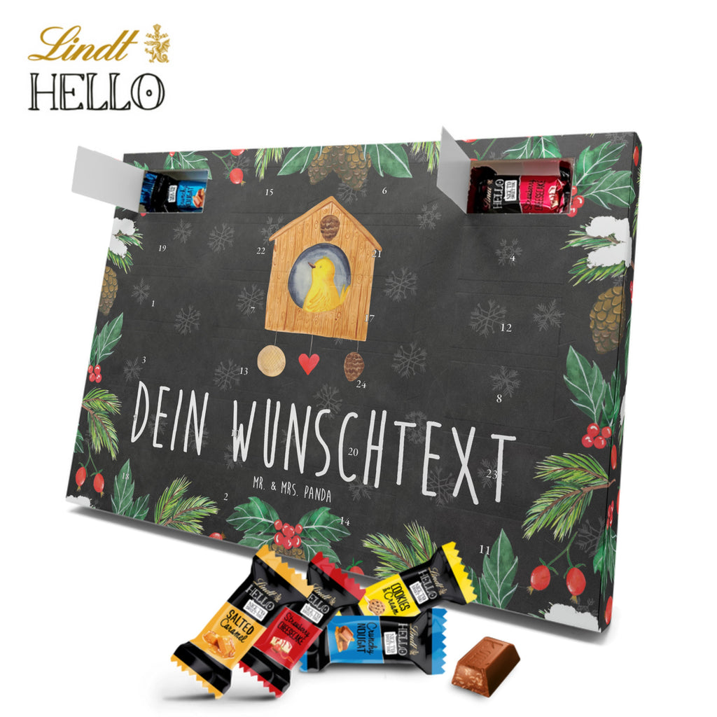 Personalisierter Markenschokolade Adventskalender Vogelhaus Home Personalisierter Adventskalender, Tiermotive, Gute Laune, lustige Sprüche, Tiere, Vogelhaus, Vogel, Home sweet Home, Einzug, Umzug, Geschenk, Einzugsgeschenk, Hausbau, Haus