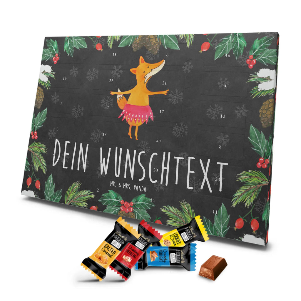 Personalisierter Markenschokolade Adventskalender Fuchs Ballerina Personalisierter Adventskalender, Fuchs, Fuchs Spruch, Füchse, Füchsin, Ballerina, Ballett, Tänzerin, Tanzen, Party, Einladung, Geburtstag