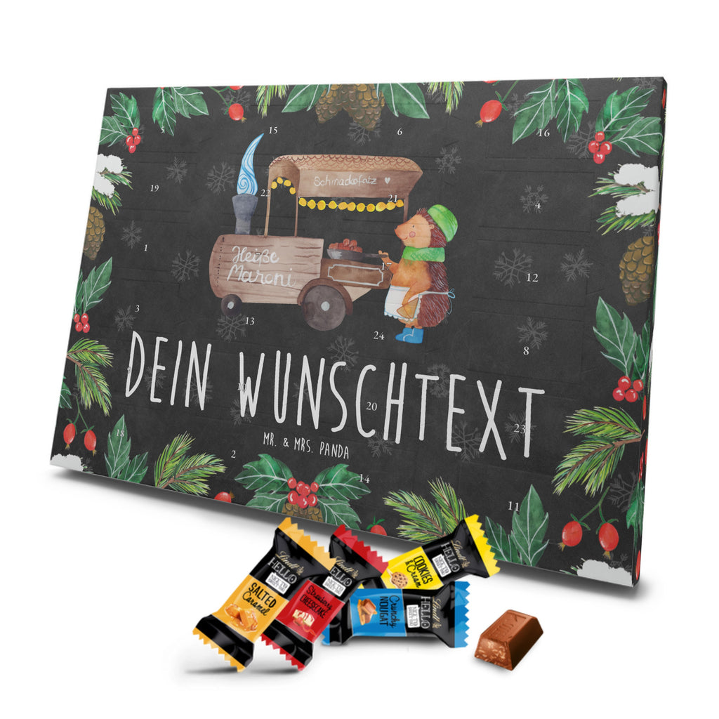 Personalisierter Markenschokolade Adventskalender Igel Maronen Personalisierter Adventskalender, Winter, Weihnachten, Weihnachtsdeko, Nikolaus, Advent, Heiligabend, Wintermotiv, Maronen, Weihnachtsmarkt, Kastanien, Duft