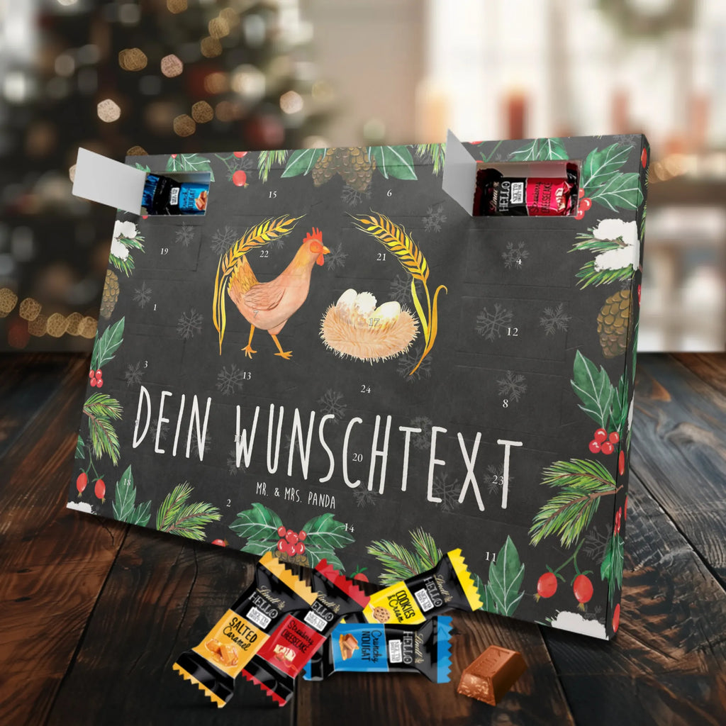 Personalisierter Markenschokolade Adventskalender Huhn Stolz Personalisierter Adventskalender, Bauernhof, Hoftiere, Landwirt, Landwirtin, Hahn, Henne, Hühner, Eier, Hof, Landleben, Motivation, Geburt, Magie, Spruch, Schwangerschaft