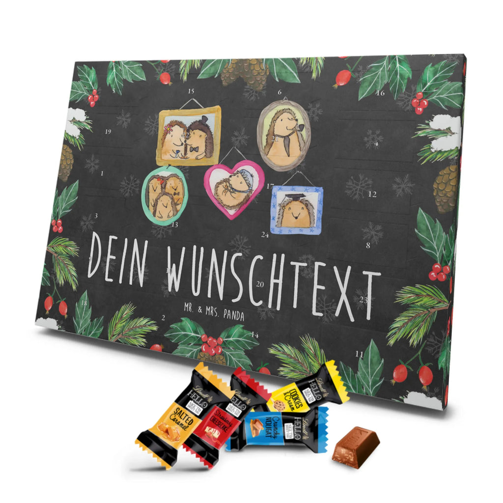 Personalisierter Markenschokolade Adventskalender Igel Familie Personalisierter Adventskalender, Familie, Vatertag, Muttertag, Bruder, Schwester, Mama, Papa, Oma, Opa, Liebe, Igel, Bilder, Zusammenhalt, Glück