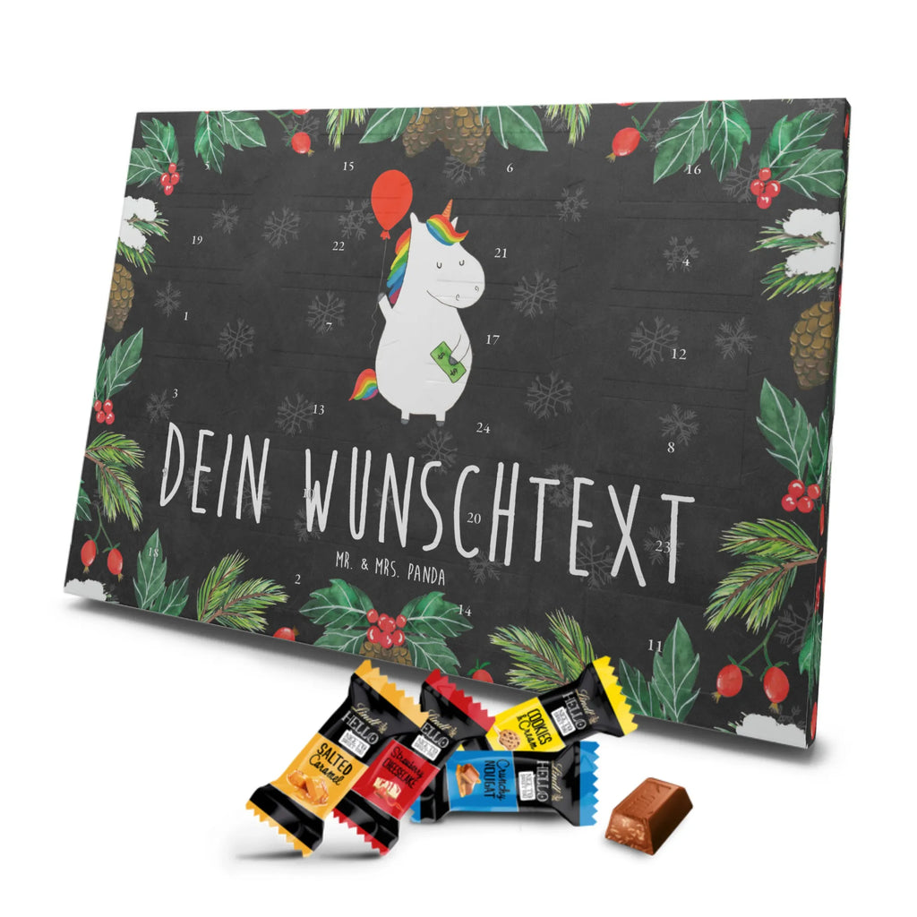 Personalisierter Markenschokolade Adventskalender Einhorn Luftballon Personalisierter Adventskalender, Einhorn, Einhörner, Einhorn Deko, Pegasus, Unicorn, Luftballon, Geld, Lebenslust, Freude, Geschenk, Freundin