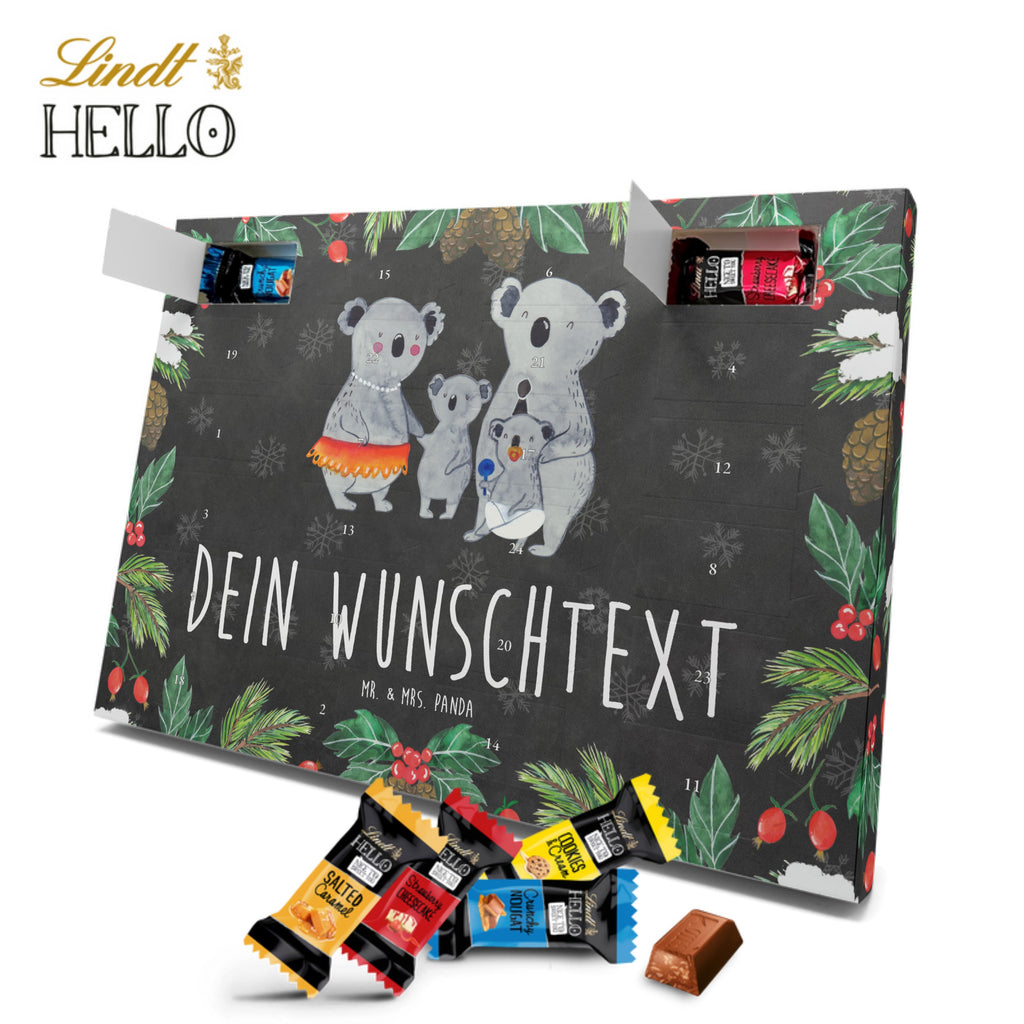 Personalisierter Markenschokolade Adventskalender Koala Familie Personalisierter Adventskalender, Familie, Vatertag, Muttertag, Bruder, Schwester, Mama, Papa, Oma, Opa, Koala, Koalas, Family, Kinder, Geschwister, Familienleben