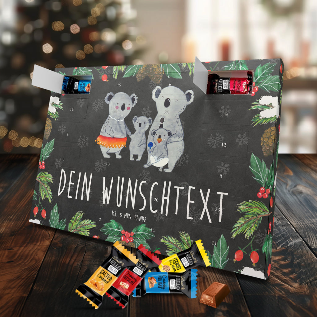 Personalisierter Markenschokolade Adventskalender Koala Familie Personalisierter Adventskalender, Familie, Vatertag, Muttertag, Bruder, Schwester, Mama, Papa, Oma, Opa, Koala, Koalas, Family, Kinder, Geschwister, Familienleben