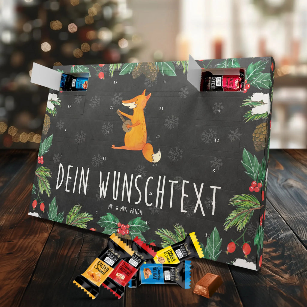 Personalisierter Markenschokolade Adventskalender Fuchs Gitarre Personalisierter Adventskalender, Fuchs, Füchse, Geschenk Musiker, Musik Spruch, Musikerin, Sänger, Sängerin, Gitarre