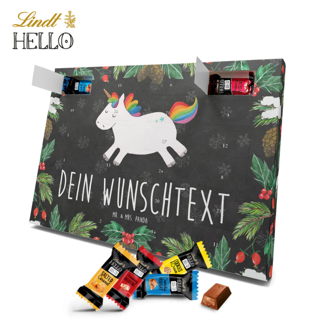 Personalisierter Markenschokolade Adventskalender Einhorn Happy Personalisierter Adventskalender, Einhorn, Einhörner, Einhorn Deko, Pegasus, Unicorn, glücklich, fröhlich, Spaß, Freude, Lebensfreude, witzig, spannend, Lächeln, Lachen