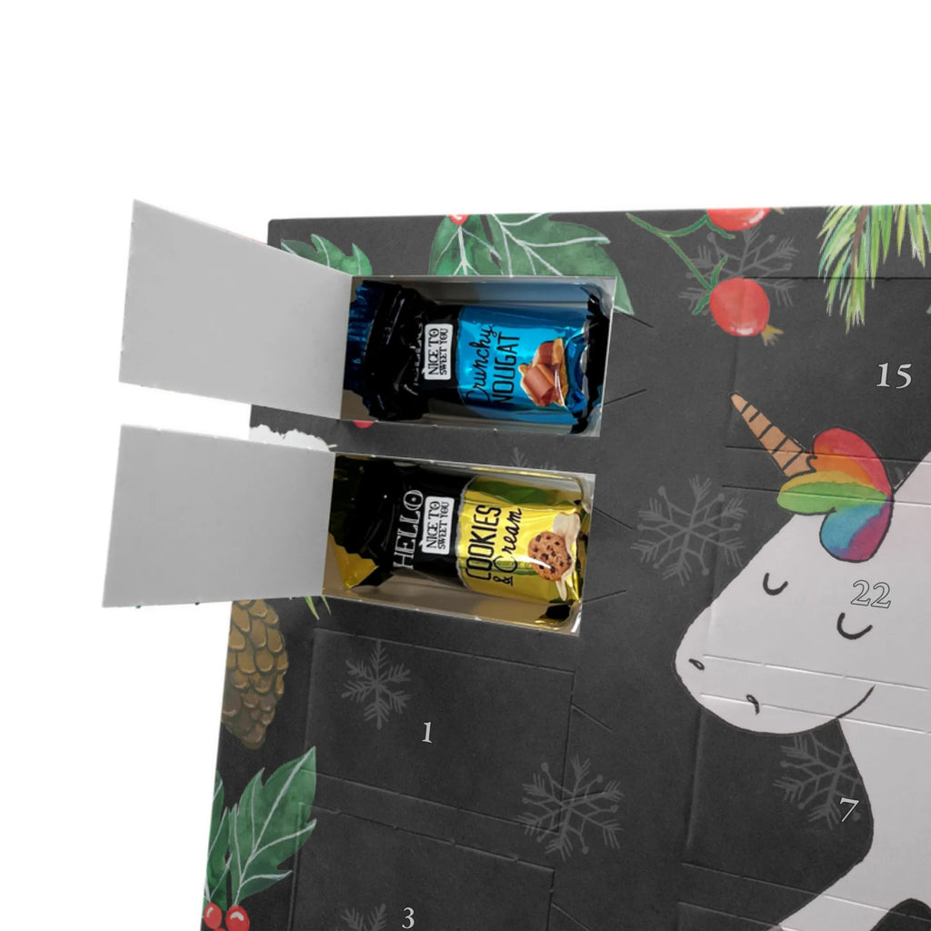 Personalisierter Markenschokolade Adventskalender Einhorn Happy Personalisierter Adventskalender, Einhorn, Einhörner, Einhorn Deko, Pegasus, Unicorn, glücklich, fröhlich, Spaß, Freude, Lebensfreude, witzig, spannend, Lächeln, Lachen